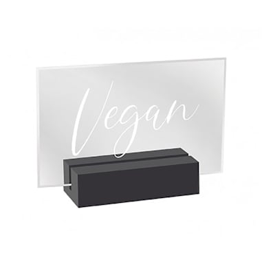 Cal-Mil 22336-5-13 Acrylic with Black Base 3.5" x 1" x 2.5" Vegan Sign