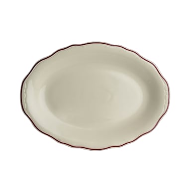 Homer Laughlin HL5250866 Maroon Styleline 9.9" x 7" Platter