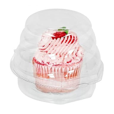 Inno-Pak IP101 Clear Hinged 5.25" x 4" Cupcake Container