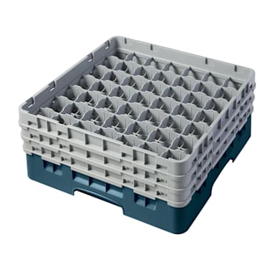 Cambro 30S638414 Teal 30 Compartment Glass Rack with 3 Extenders