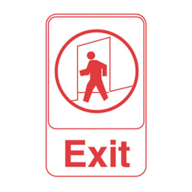 Vollrath 5609 White with Red Font 6" x 9" Exit Sign