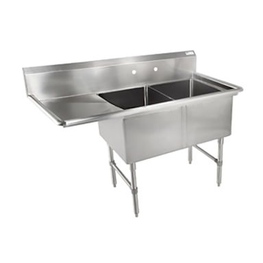 John Boos 2B244-1D24L-X S/S 76 x 29.5" 2-Comp B Series Sink
