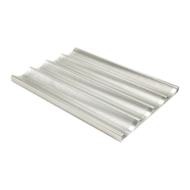 Winco ABPN-4 16 Gauge 4 Mold Baguette Pan with Silcone Glaze