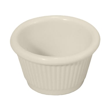 Winco RFM-4B Bone Melamine 4 Ounce Fluted Ramekin - Dozen