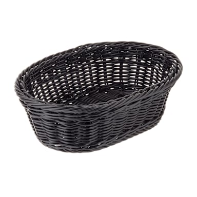 TableCraft M2474 Black Poly 9-1/4 x 6-1/4 x 3-1/4 Oval Basket