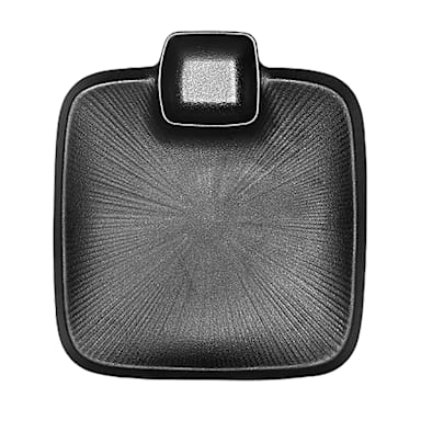 EGS B428090-B Hermosa Black 9 x 8 In. Chip & Dip Square Plate - 6 / CS