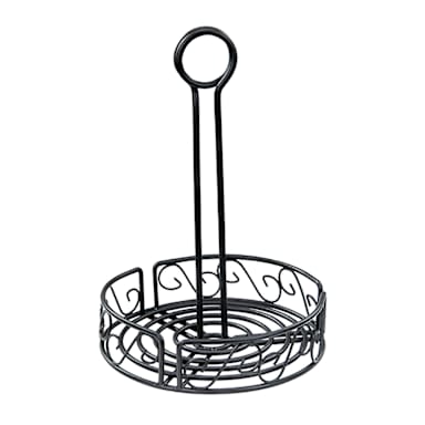 Winco WBKH-6R Black Wire 6.25 x 9"H Condiment Caddy
