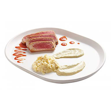 Cal-Mil 22018-15 Hudson 14 x 11.25 White Melamine Platter - 3 / CS