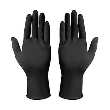 Winco GLN-LB Black Large 3 Mil Powder Free Nitrile Glove