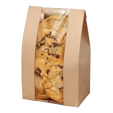 Bagcraft 300238 Natural 6Lb Bakery Bag with C-Thru Window