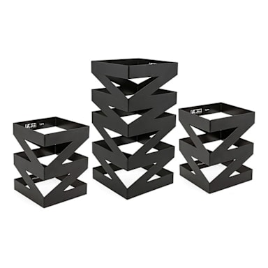 Front Of The House BRI006BKI28 3 Piece Matte Black Zig Zag Riser Set