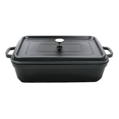 G.E.T. CA-017-GR/BK Heiss Gray Rectangle 7.5 Quart Roaster