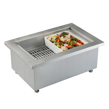 TableCraft CW8002BRATCL Silver Portable Ice Well 18.125" x 27.375" x 11"