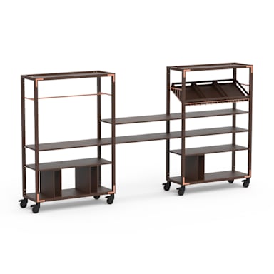 Steelite MGCCAN07DCXW Dark Canvas Coffee Lounge Display w/ Casters
