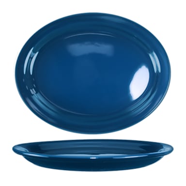 Int'l Tableware CAN-12-LB Cancun Lt Blue 9.75 x 7.5 Platter