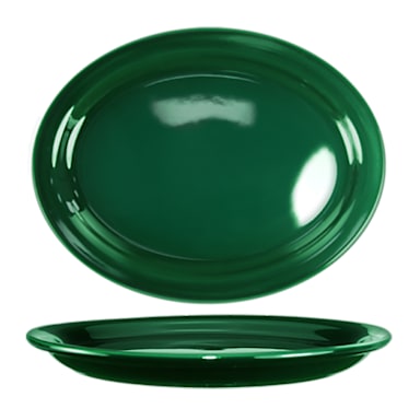Int'l Tableware CAN-12-G Cancun Green 9.75 x 7.5 Platter