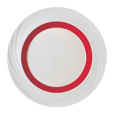 Schonwald 9181824-62931 Donna White 9.5 In. Plate w/ Red Band - 6 / CS