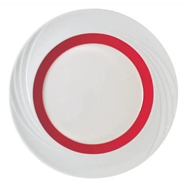 Schonwald 9181826-62931 Donna White 10.25 In Plate w/ Red Band - 6 / CS