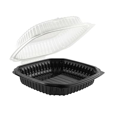 Anchor Packaging 4691011 Blk/Clr Hinged 47.5 Oz. Container