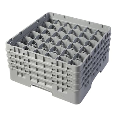 Cambro 36S800151 Gray 36-Comp. Glass Rack with 4 Extenders