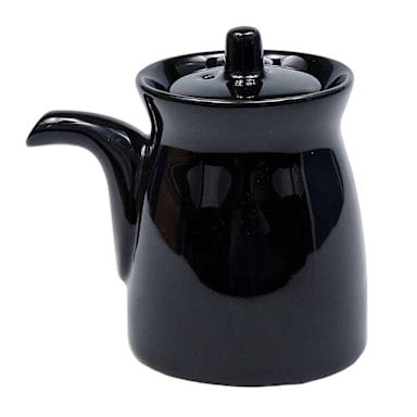 Korin Japanese Trading SPT-A25318/BK Black Sauce Dispenser with Lid