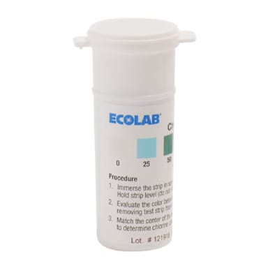 Ecolab 92682250 0-300PPM Chlorine Test Strip Pack