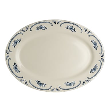 Homer Laughlin HL1575035 Blue Am. Rose 13.375 x 9.25 Platter
