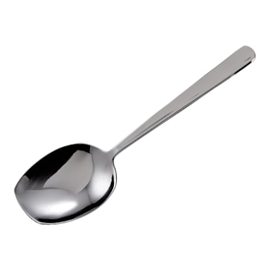 Winco SRS-8 Flat Edge S/S Solid 8.25" Serving Spoon - Dozen