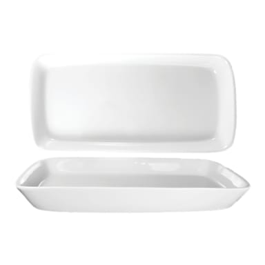 Int'l Tableware QP-1200 Quad Euro White 13 x 6.25 In. Platter - 6 / CS
