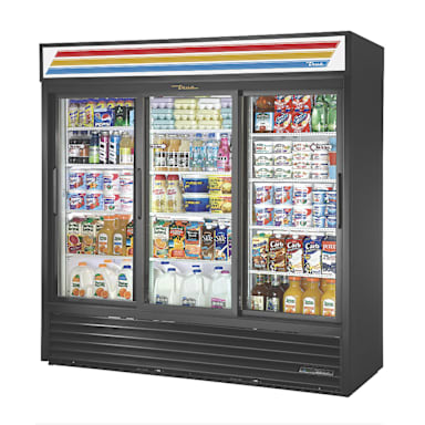 True Food Service GDM-69HC-LD 115V 3-Section Refrigerated Merchandiser