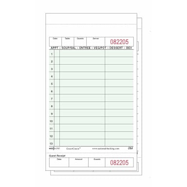 National Checking G4797 Grn 13 Line 4.3 x 7.3 Guest Check - 2000 / CS