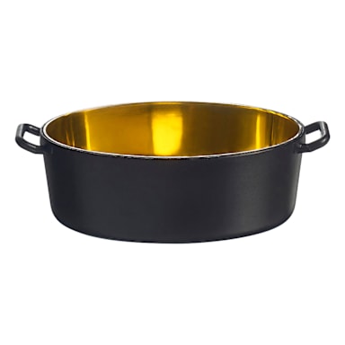Solia PS34332C Black/Gold Oval 1.5 Ounce Mini Cooking Pot