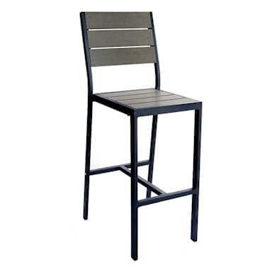 Just Chair PW80130 Antique Grey Outdoor Aluminum Barstool