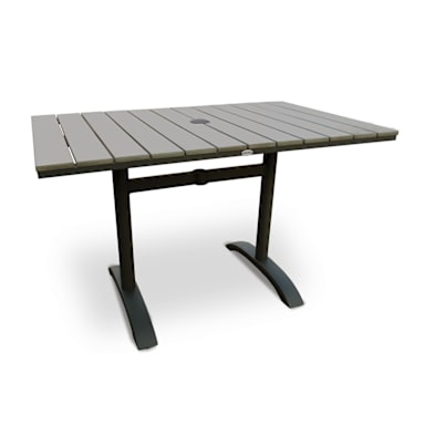 Just Chair PW801TT-3048-UMB Dark Grey 30 x 48 Table with Umbrella Hole