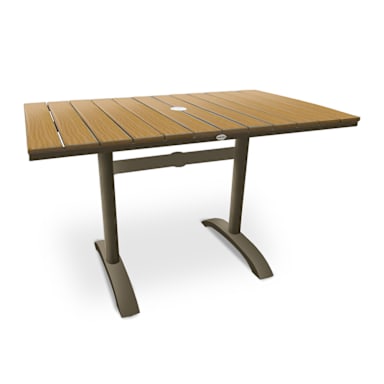 Just Chair PW803TT-3048-UMB Champagne 30 x 48 Table with Umbrella Hole
