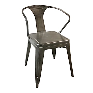 Just Chair G42518A Gun Metal Indoor/Outdoor Stack Armchair