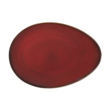 1880 Hospitality L6753074385 Rustic Crimson Eclipse 14 In. Oval Plate - 12/CS