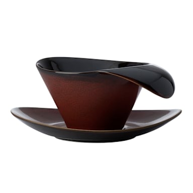 1880 Hospitality L6753074528 Rustic Crimson 10 Oz Teacup with Lip Handle - 24/CS