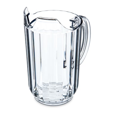 Carlisle 553807 Clear 48 Ounce Beverage Pitcher with Fluted Sides