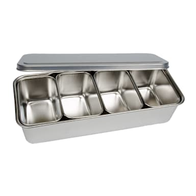 Korin TK-501-23B S/S 11 x 4.75 x 2.5" 4 Cmpt Yakumi Pan