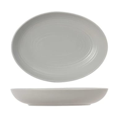 Tuxton China VGB-350Y Zion Matte Gray Embossed 35 Ounce Bowl