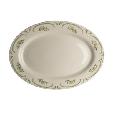 Homer Laughlin HL1589885 American Rose Moss 15.63 x 11.4 Platter