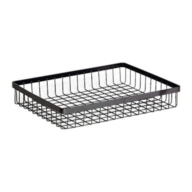 G.E.T. WB-1292-MG Metal Gray 12 x 9 x 2" Rectangular Wire Basket