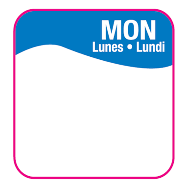Darling Foodservice Blue Monday 1 x 1 Square Day Label