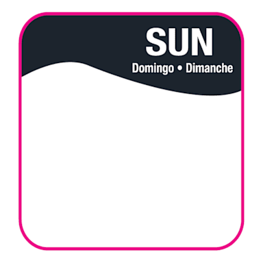 Darling Foodservice Black Sunday 1 x 1 Square Day Label