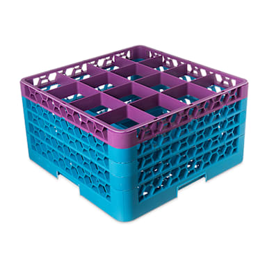 Carlisle RG16-4C414 OptiClean™ 16-Comp Glass Rack w/ 4 Extenders