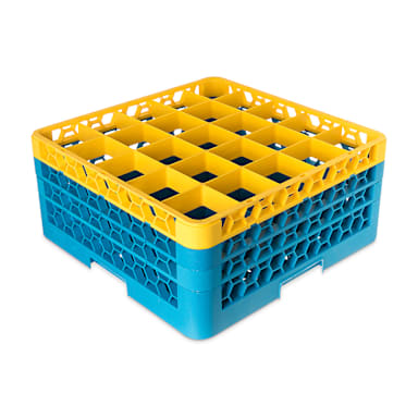 Carlisle RG25-3C411 OptiClean™ 25-Comp Glass Rack w/ 3 Extenders