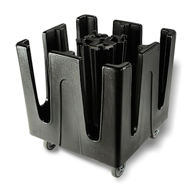 Carlisle ADS403 Black 4-Section Optimizer Dish Cart with Casters
