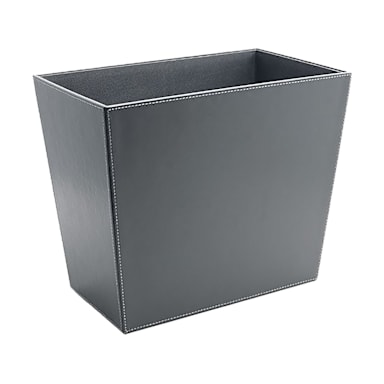 FOH RWA021GYL21 London Smoke 17 Qt. Faux Leather Recycle Bin - 4 / CS