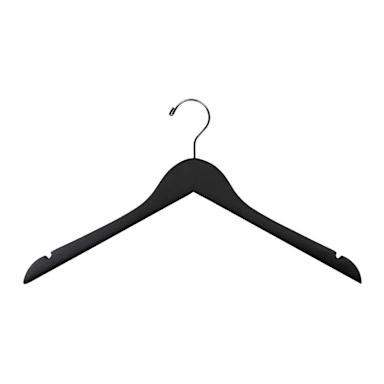 Hangers Direct HDC-66JMBN Black Matte 17" Wood Hanger